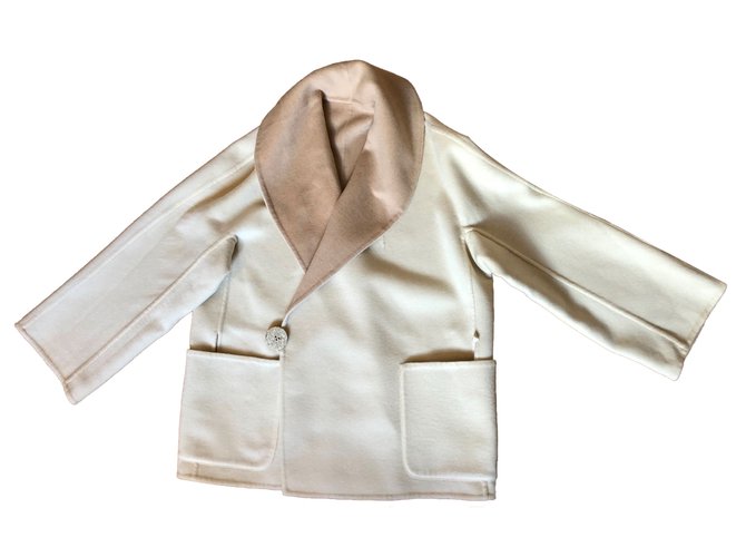 Hermès Coat White Beige Cashmere  ref.72423
