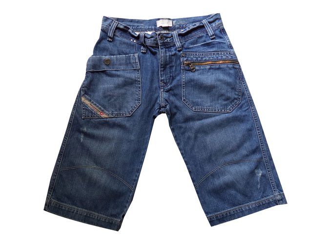 Diesel Pantalones cortos de chico Azul Algodón  ref.72472