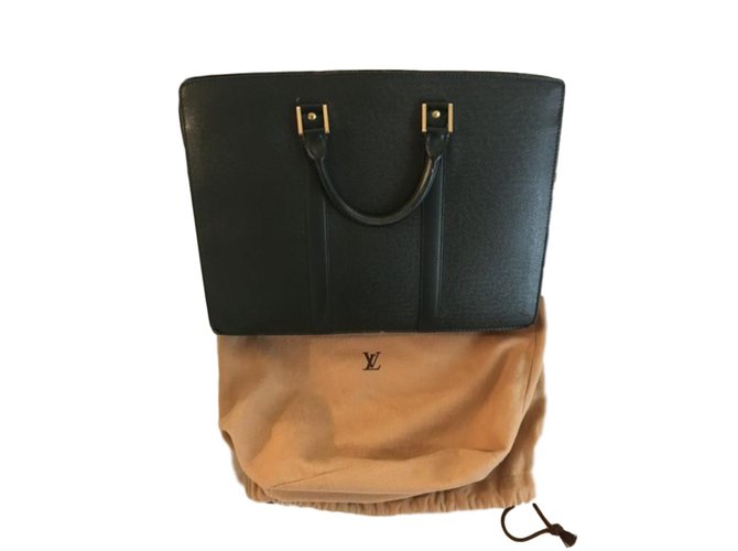 Louis Vuitton Briefcase Black Green Leather  ref.72480