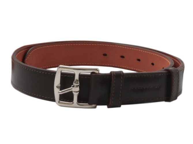 Hermès Belts Dark brown Leather Metal  ref.72485