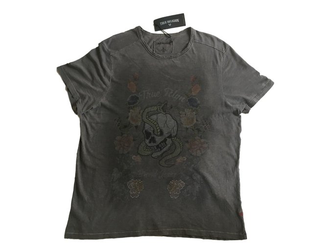 True Religion Tee shirt Black Cotton  ref.72505