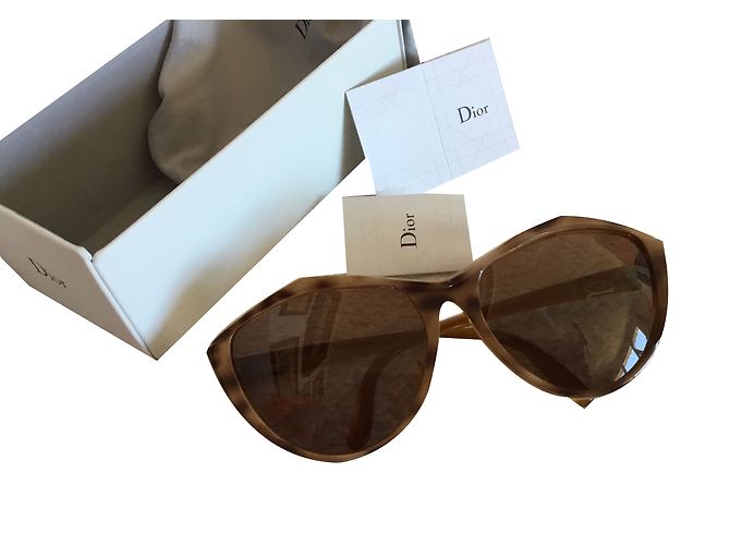 Óculos de sol Christian Dior Oversize Taupe Castanho claro