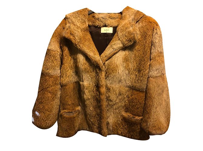 Abrigo Bash con capucha de piel de conejo marrón Castaño 