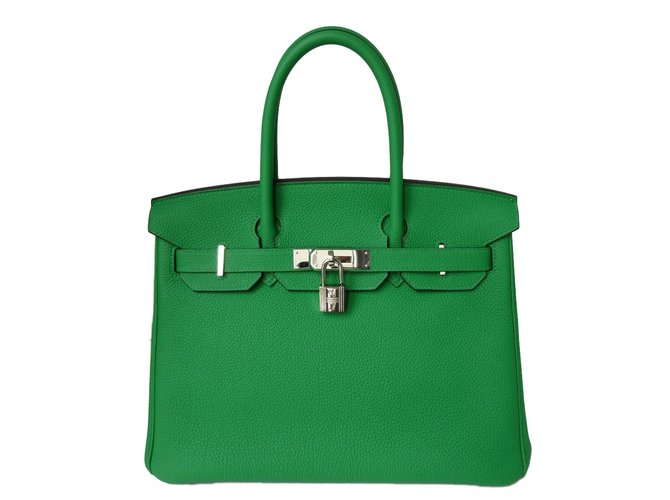 Hermès Birkin 30 Green Leather  ref.72586