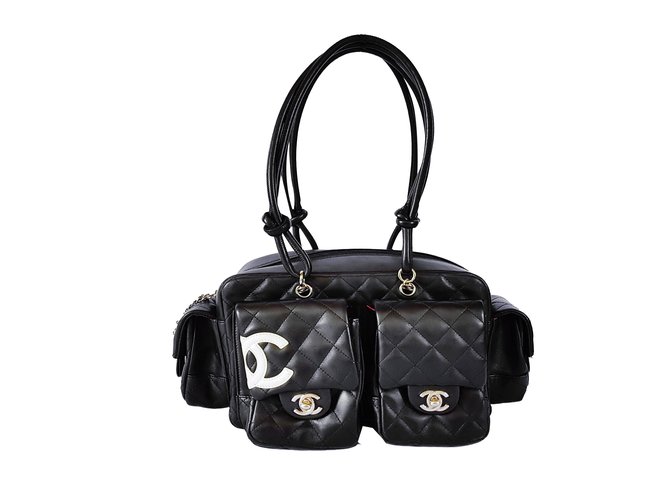 Chanel Reporter Black Leather  ref.72613
