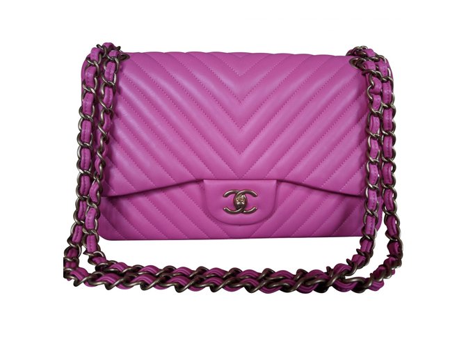 Chanel Handbags Pink Lambskin  ref.72637