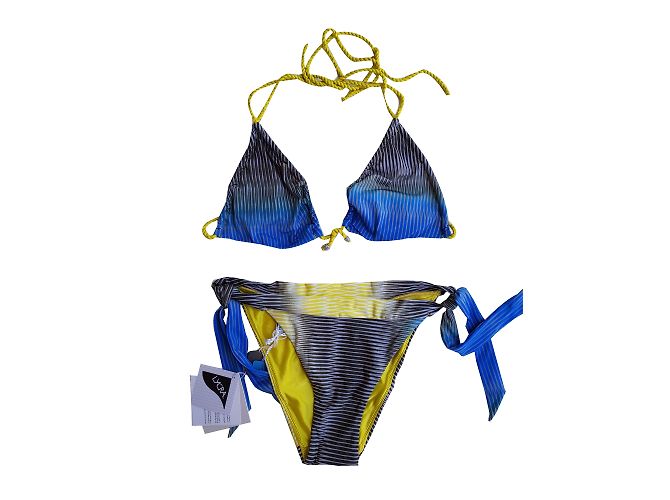 La Perla Badeanzug Blau Gelb Polyamid Größe 44