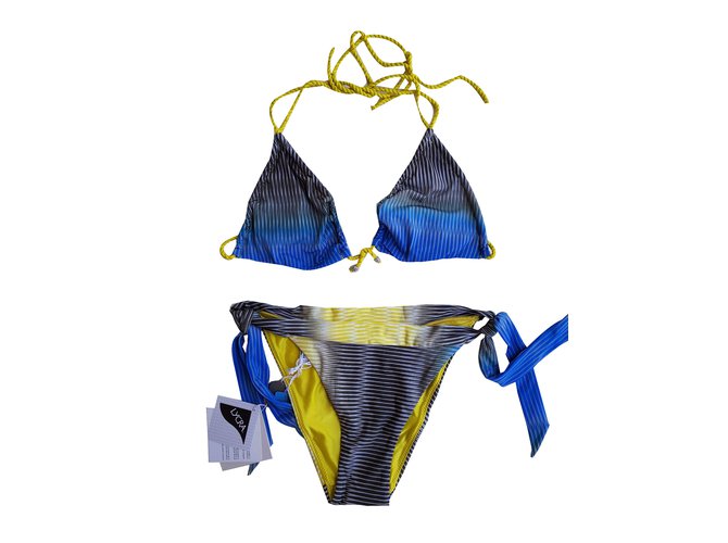 La Perla Swimwear Blue Yellow Polyamide  ref.72638
