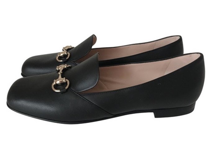 Gucci Loafers Black Leather  ref.72658