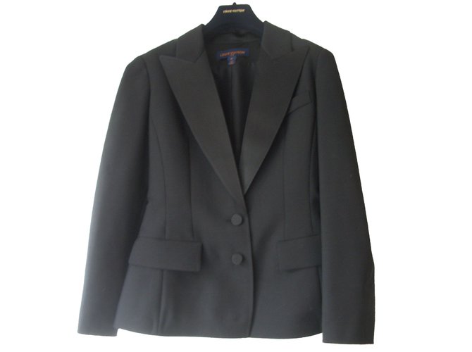 Louis Vuitton Jackets Black Wool  ref.72680