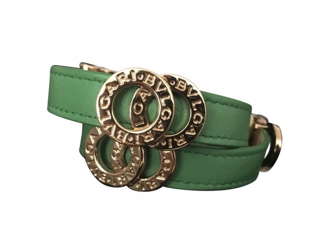 Bulgari Bracelets Green Leather  ref.72690