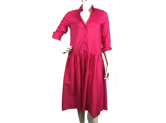 Impérial Oversized hot pink midi dress Cotton  ref.72695