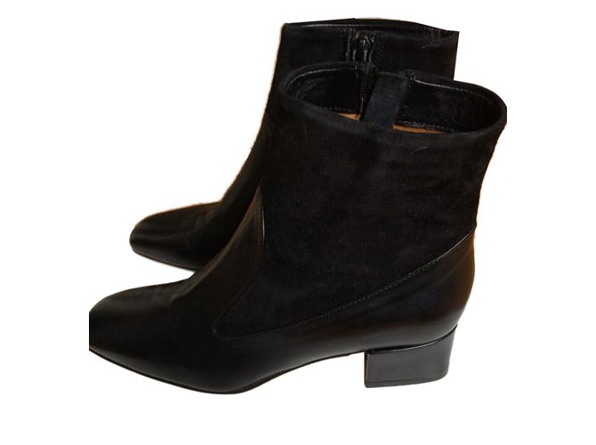 Carel Botas de tornozelo Preto Couro  ref.72700