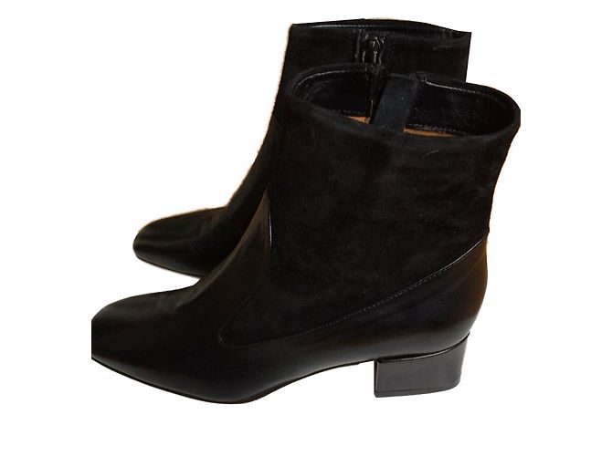Botines Carel Ottone en piel negra Negro