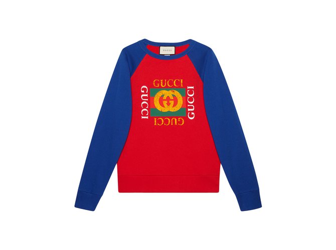 Übergroßes Sweatshirt mit Gucci-Logo Rot Baumwolle  ref.72723