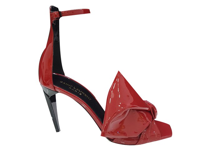 Saint Laurent sandals Red Patent leather  ref.72764