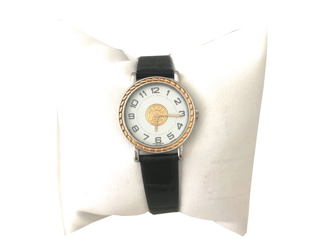Hermès Relógios finos Branco Aço  ref.72772