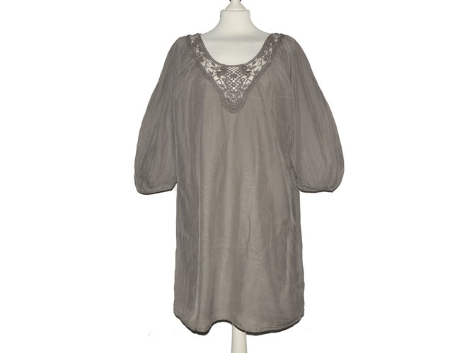 Hugo Boss Dress Grey Silk Cotton  ref.72779