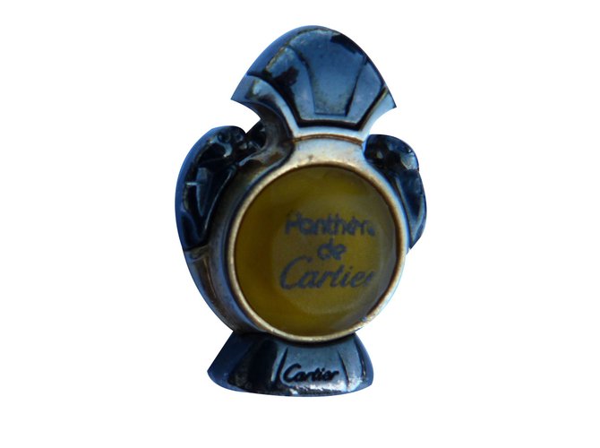 Cartier Alfinetes e broches Prata Bordeaux Amarelo Couro Metal  ref.72838
