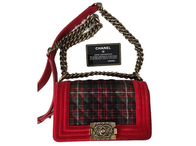 Chanel Sacs à main Tissu Rouge  ref.72859