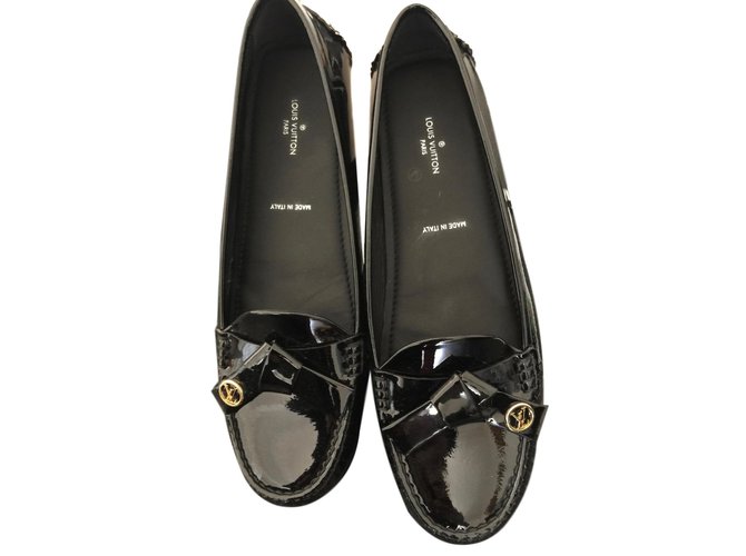 Louis Vuitton Parklane loafer flat Cuir vernis Noir  ref.72861