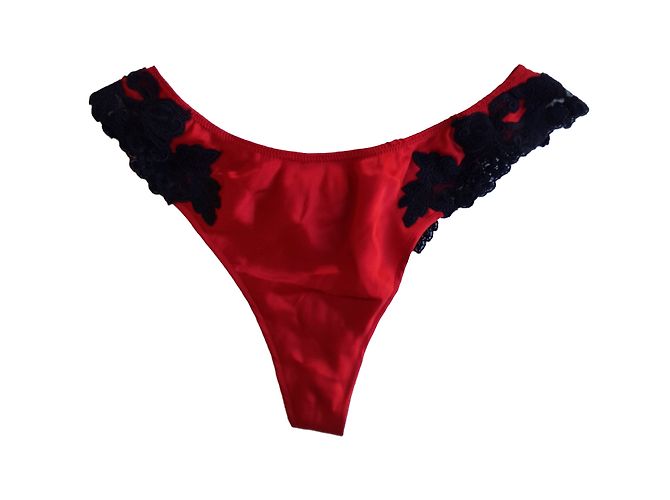 Calcinha de seda La Perla com bordados vermelha Vermelho