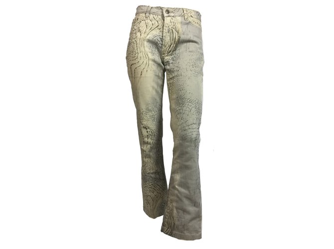 Just Cavalli Printed jeans Brown Beige Denim  ref.72979