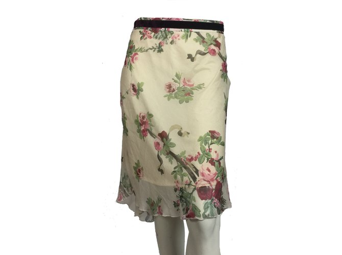 Blumarine Silk skirt with bow detail on the back side Multiple colors  ref.72986