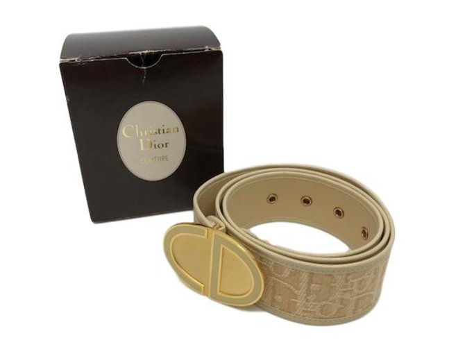Christian Dior cinto Bege Pano  ref.73053