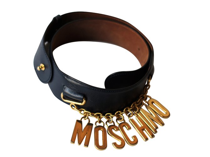 blue moschino belt