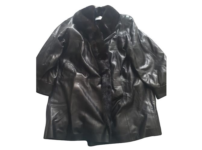 Sprung Frères Lederjacke Schwarz