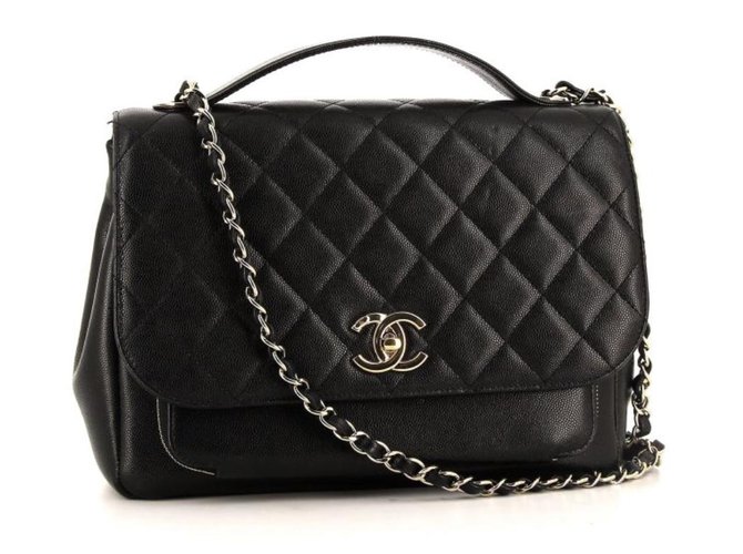 Chanel Handbags Black Leather  ref.73193