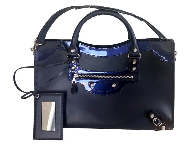 Balenciaga Handbags Navy blue Leather  ref.73201