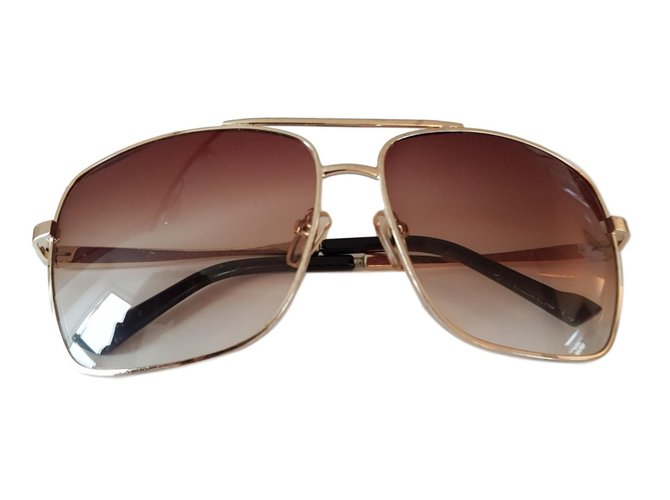 Louis Vuitton occhiali da sole aviatore marrone chiaro Metallo  ref.73257