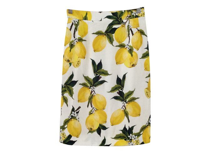 Dolce & Gabbana Skirts Yellow Viscose  ref.73313