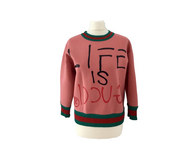 Gucci Sweatshirt Pink Cotton  ref.73314