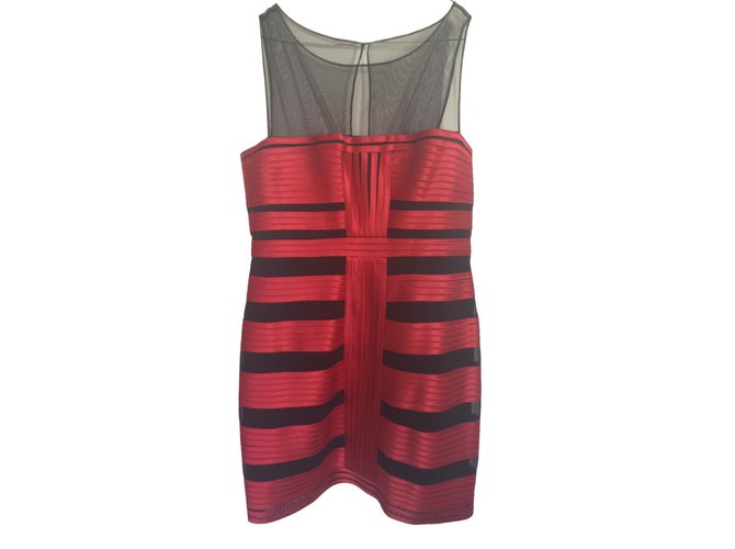 Bcbg Max Azria Dress Red Polyester  ref.73361