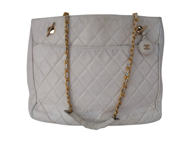 Chanel Handbags White Leather  ref.73377