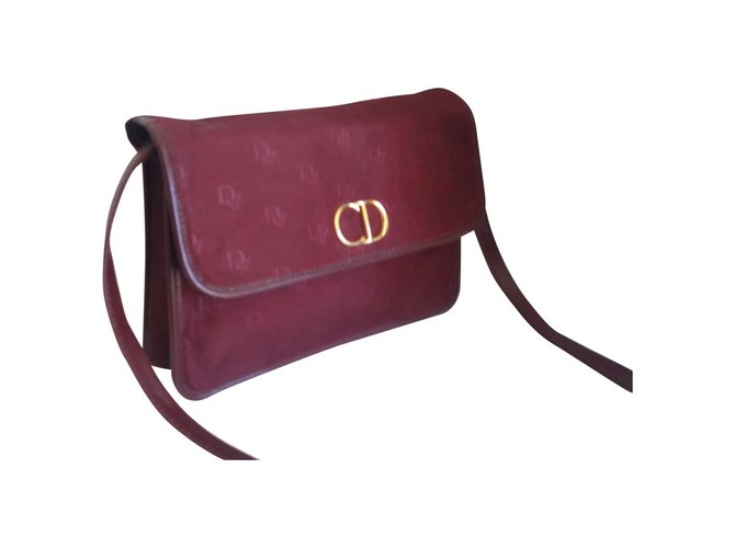 Christian Dior Handbags Dark red Cloth  ref.73381
