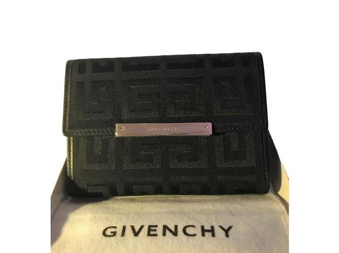 Givenchy Brieftasche Schwarz Baumwolle  ref.73435