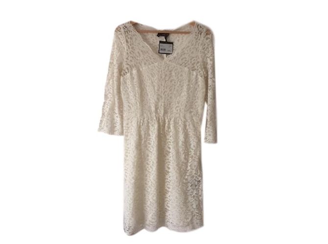 The Kooples Guipure Spitzenkleid Creme Roh