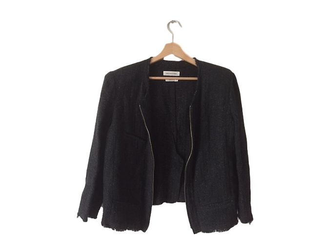 Giacca Isabel Marant N ° 1501 nera in cotone e lino Nero