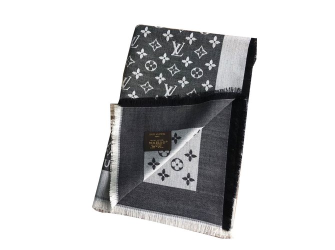 Louis Vuitton Foulards Soie Noir  ref.73453