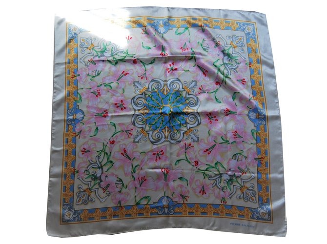 Pierre Balmain Silk scarves Pink White Blue  ref.73554