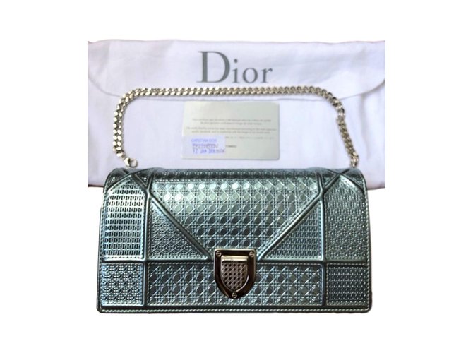 Dior Diorama Metallic Leather clutch 