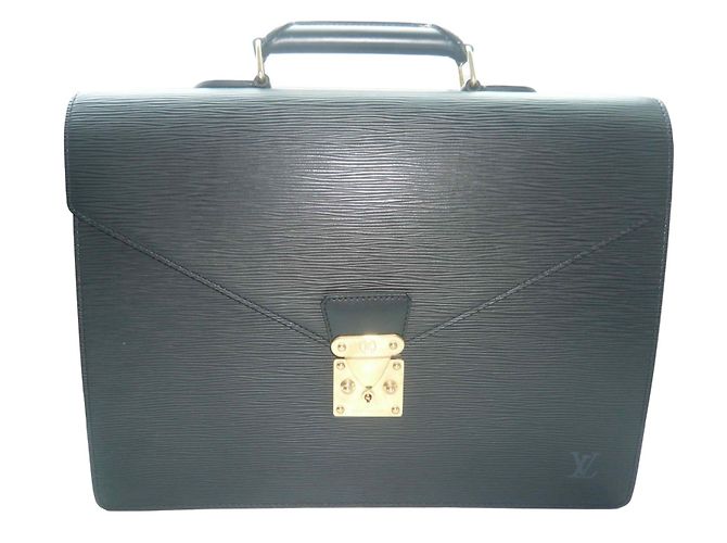 Louis Vuitton Epi Leder Handtasche Schwarz