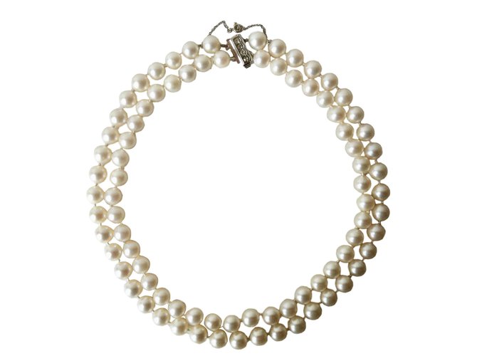 Autre Marque Collana di perle vintage Bianco Perla  ref.73331
