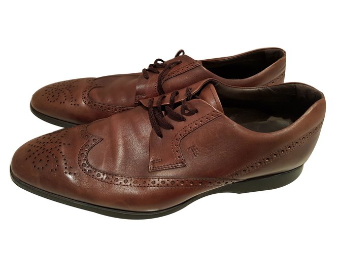 Tod's Lace ups Brown Leather  ref.73660