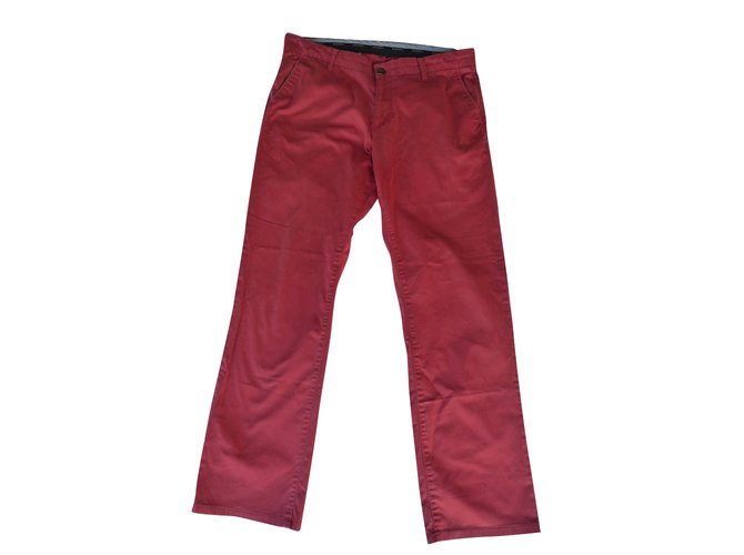Hermès Pantalones Roja Algodón  ref.73673
