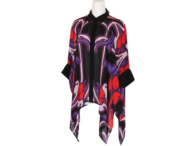 Gucci blusa de seda de la capa Multicolor  ref.73689